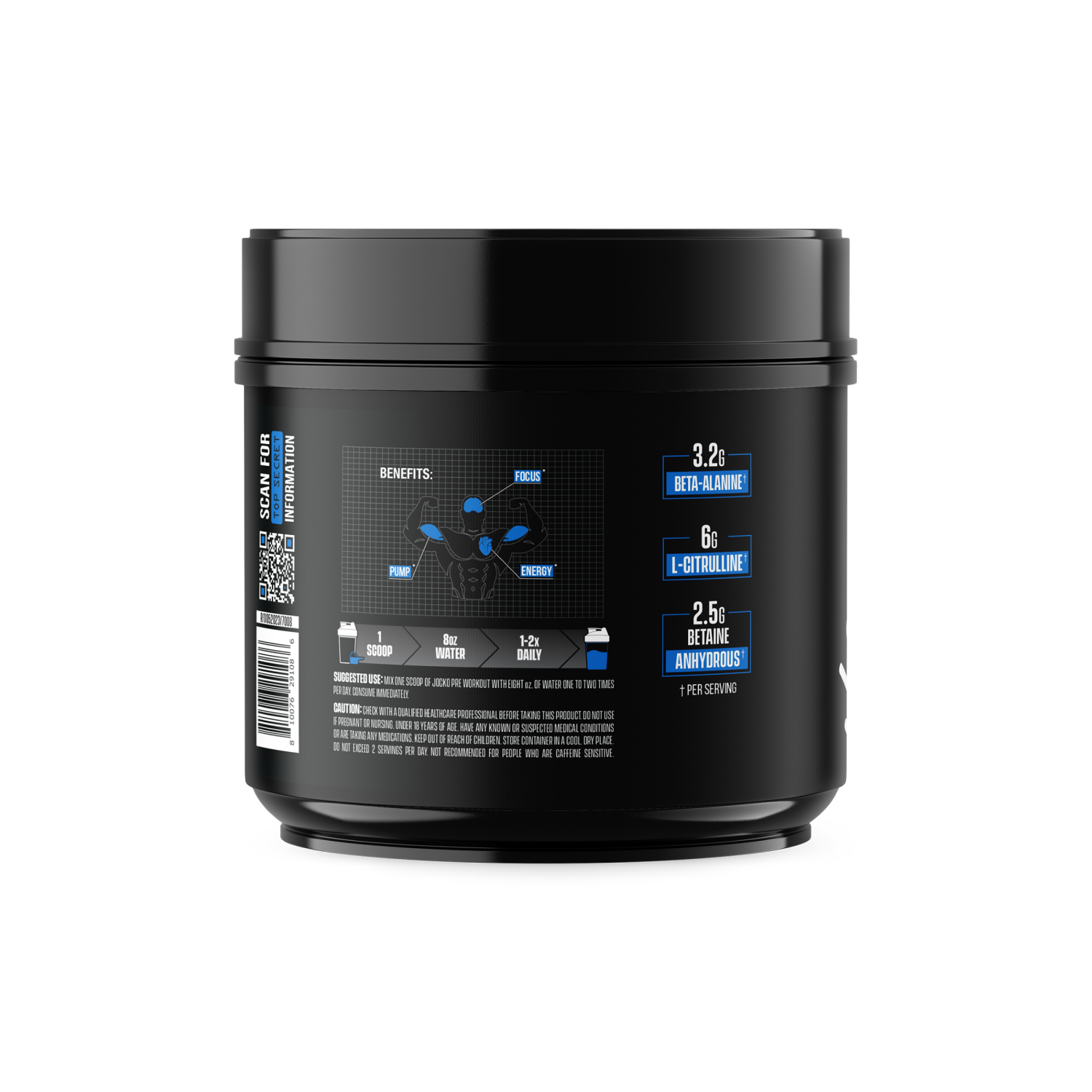 slide 5 of 5, Jocko Preworkout Blue Raspberry 30 svgs, 20.95 oz