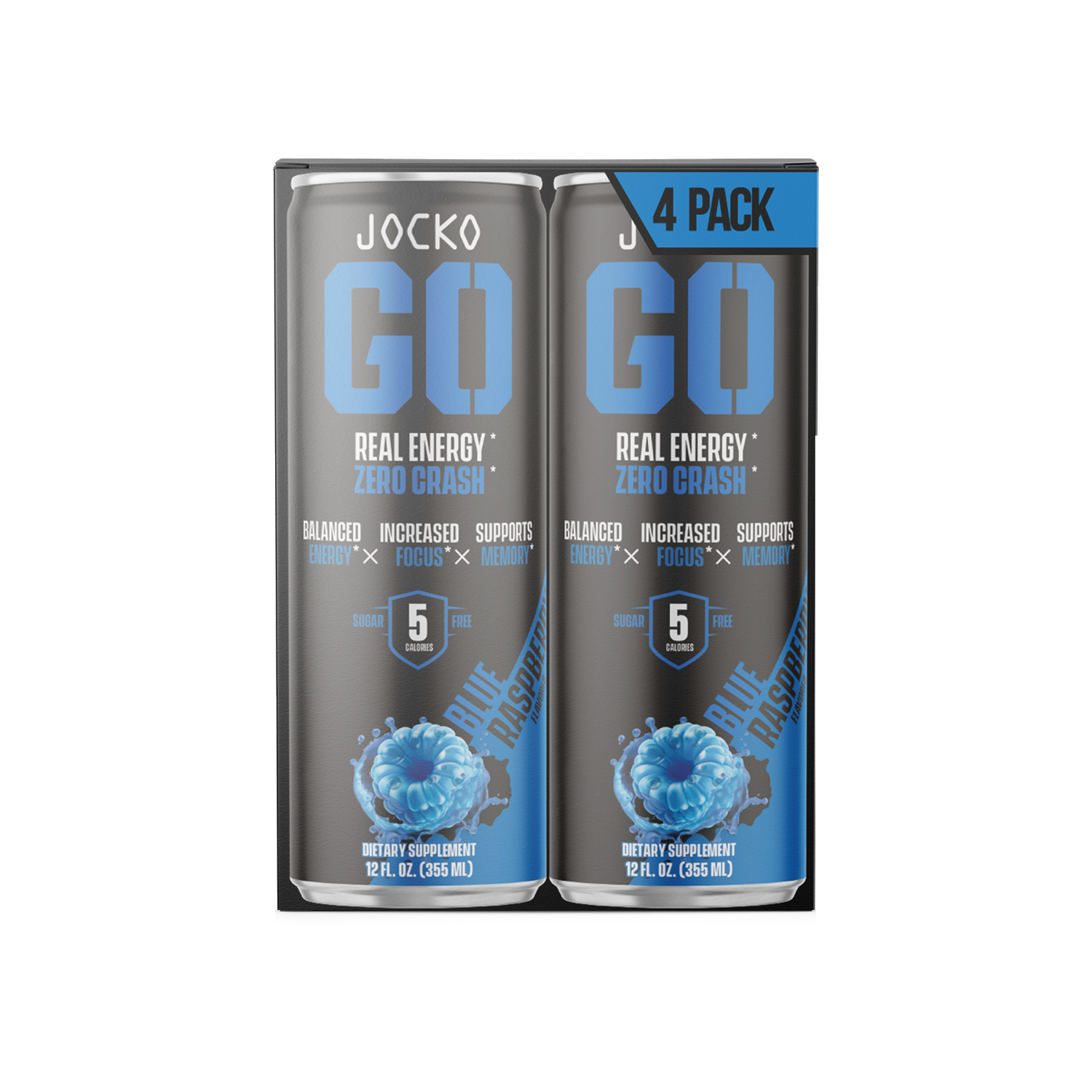 slide 4 of 6, Jocko GO Blue Raspberry, 4 Pack, 4 ct; 12 oz