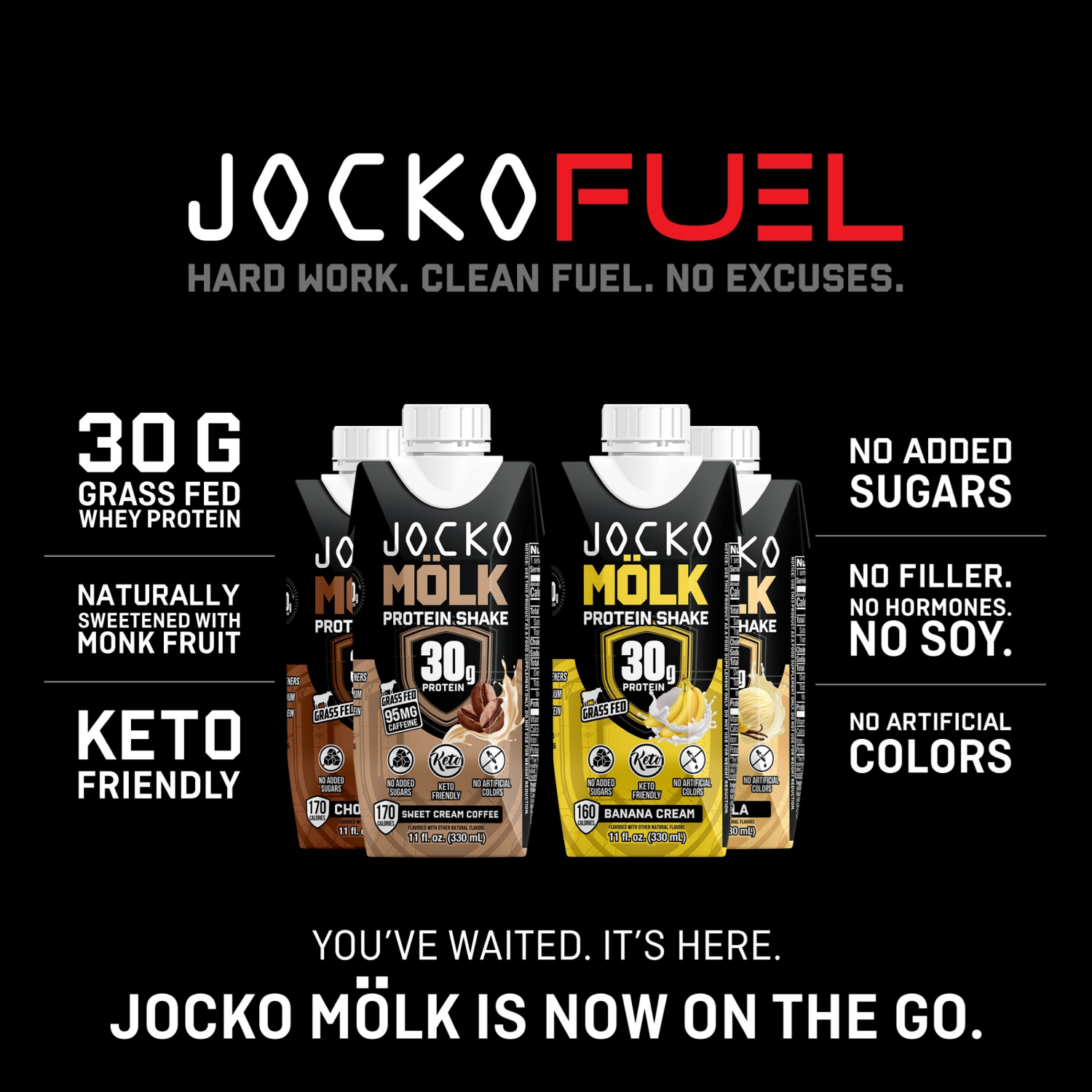 slide 6 of 6, Jocko Molk RTD Sweet Cream Coffee 11 oz - 4 Pack, 4 ct