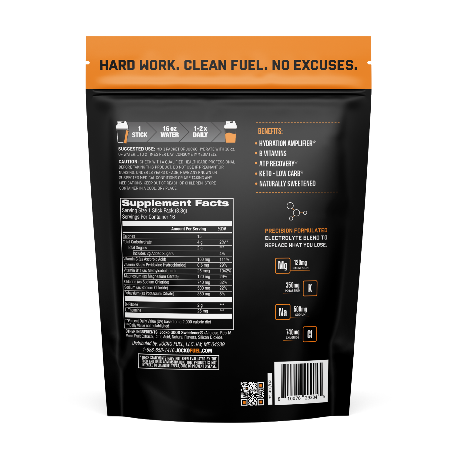 slide 2 of 2, Jocko Hydrate Orange 16Stick, 1 ct