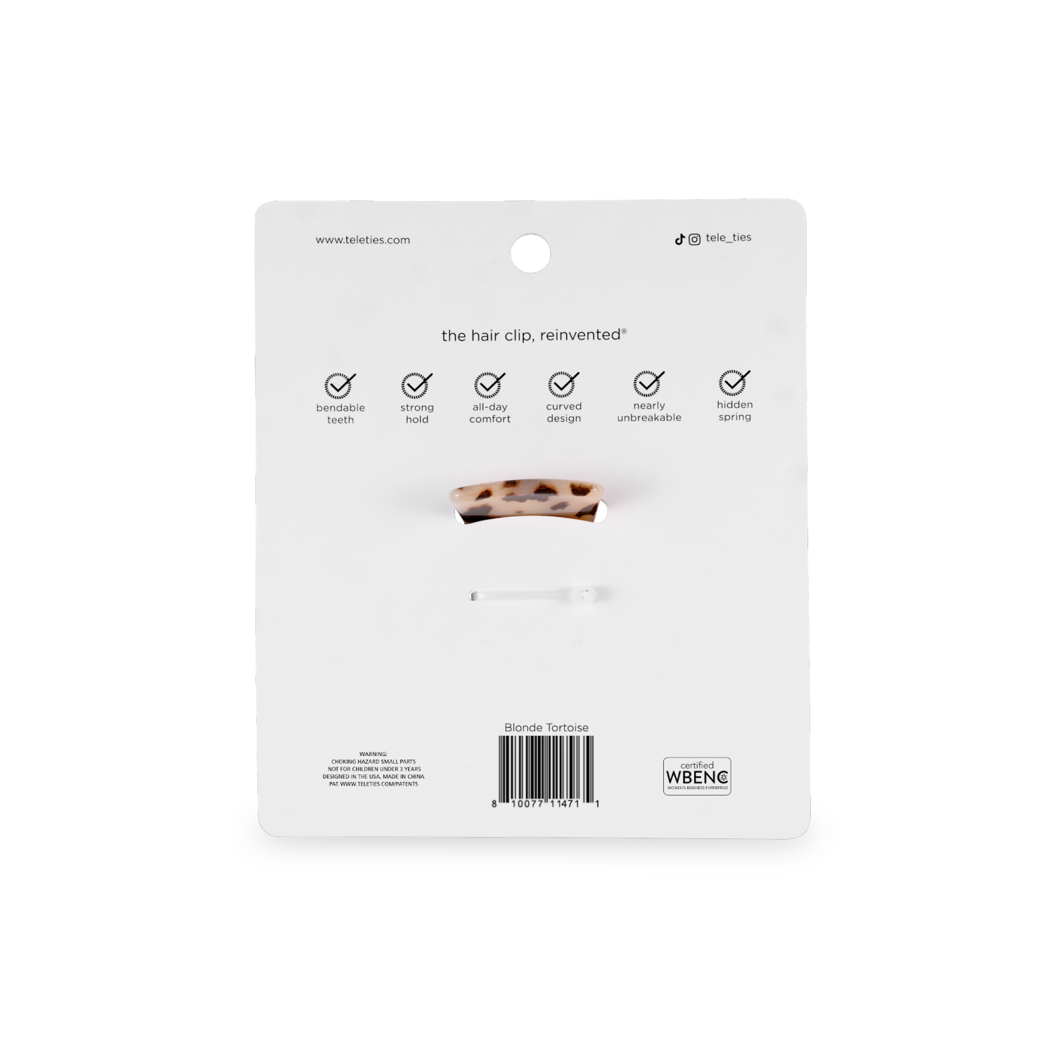 slide 2 of 4, TELETIES Tortoise Large Hair Clip - Blonde, 1 ct