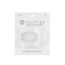 Teleties Flat Round Coconut White Large Hair Clip