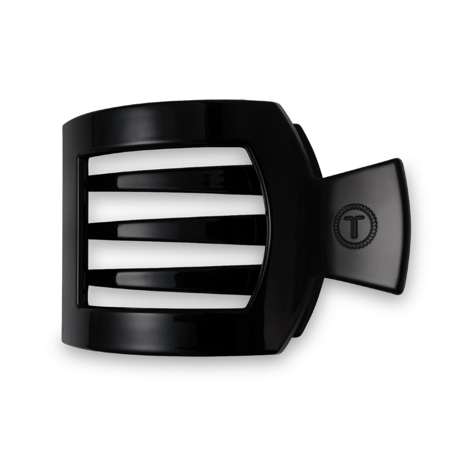 slide 3 of 4, TELETIES Large Flat Square Hair Clip - Jet Black, 1 ct