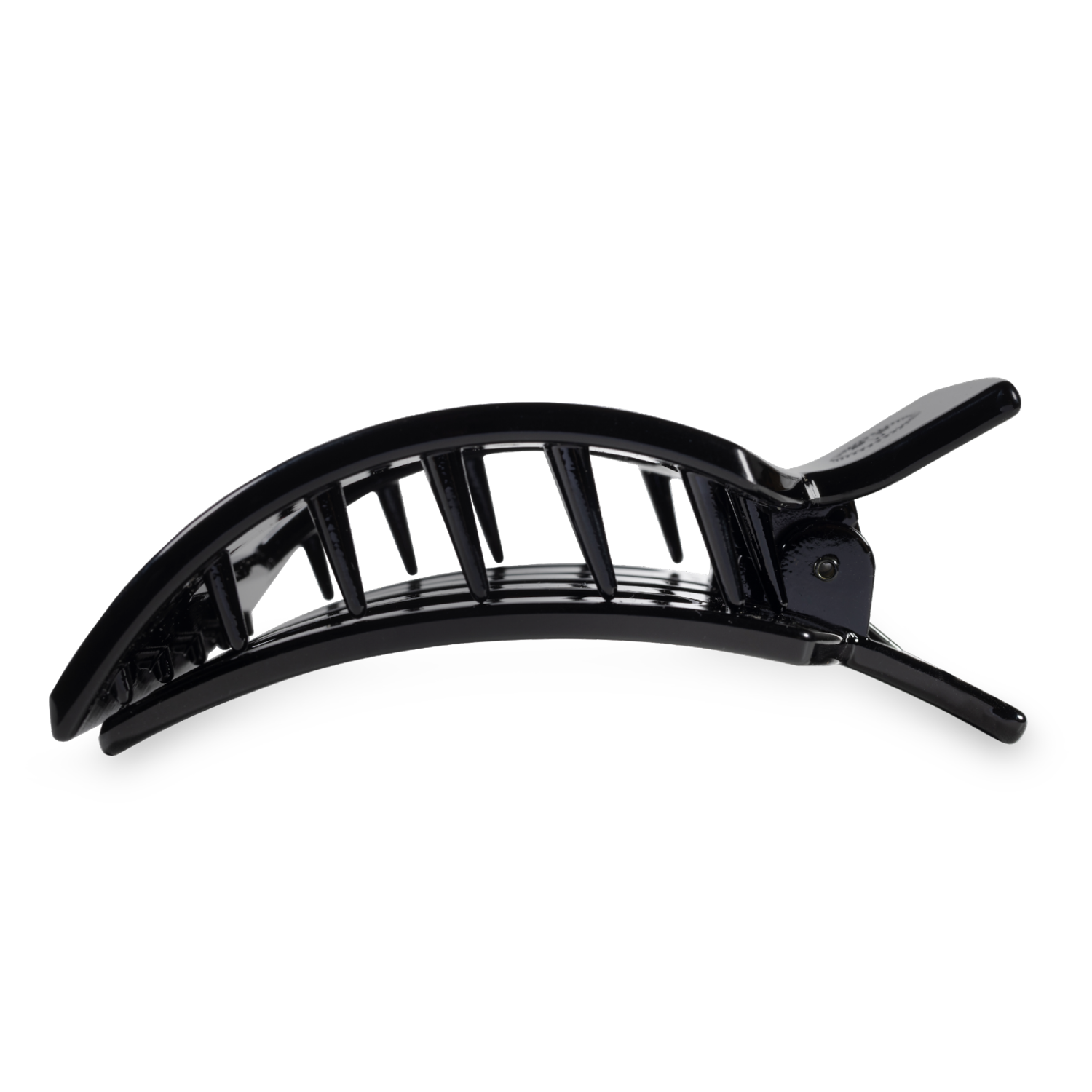 slide 4 of 4, TELETIES Large Flat Square Hair Clip - Jet Black, 1 ct