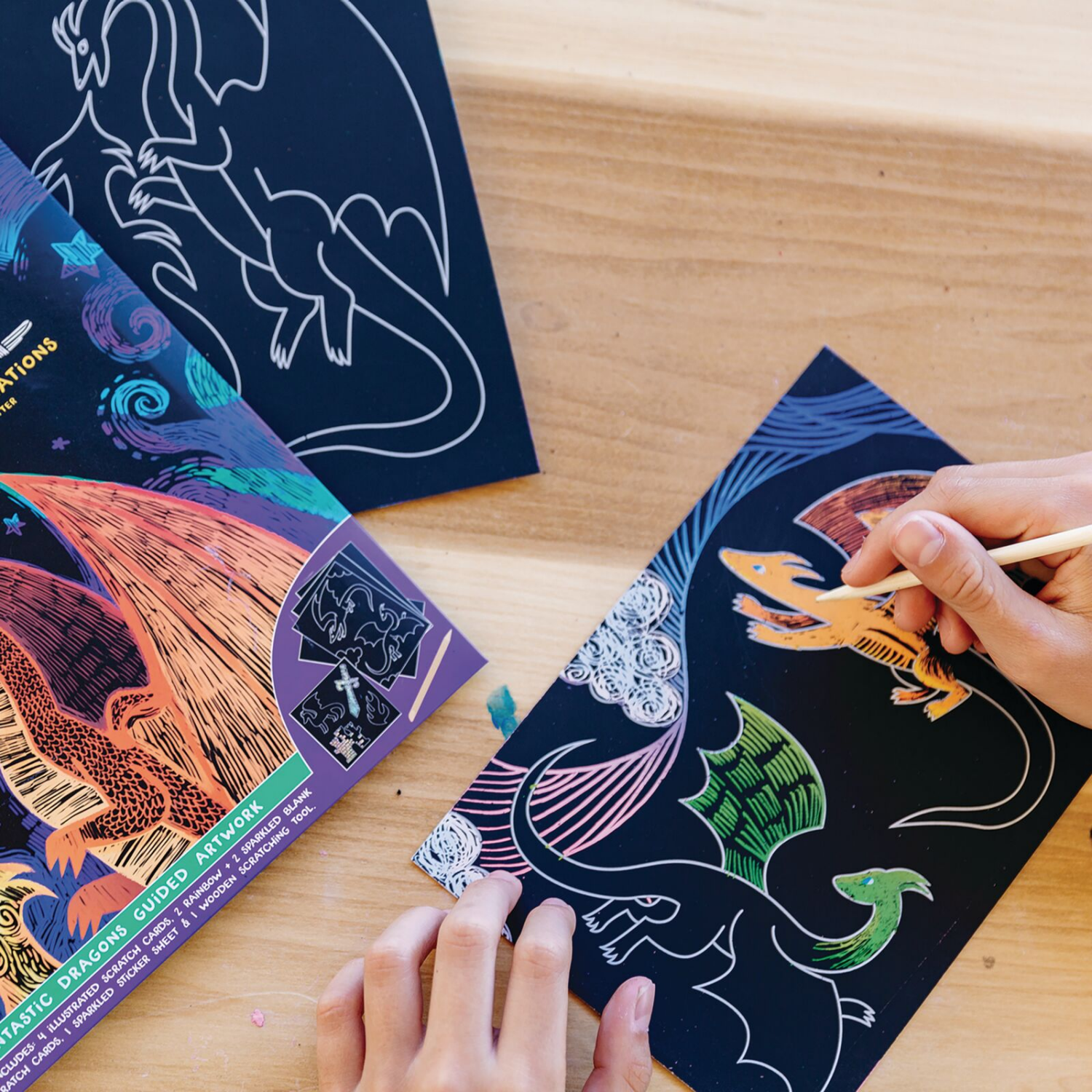 slide 2 of 3, OOLY Scratch & Scribble Fantastic Dragon, 1 ct