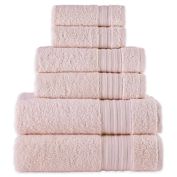 slide 1 of 1, Laural Home Spa Collection Bath Towel Set - Blush, 6 ct