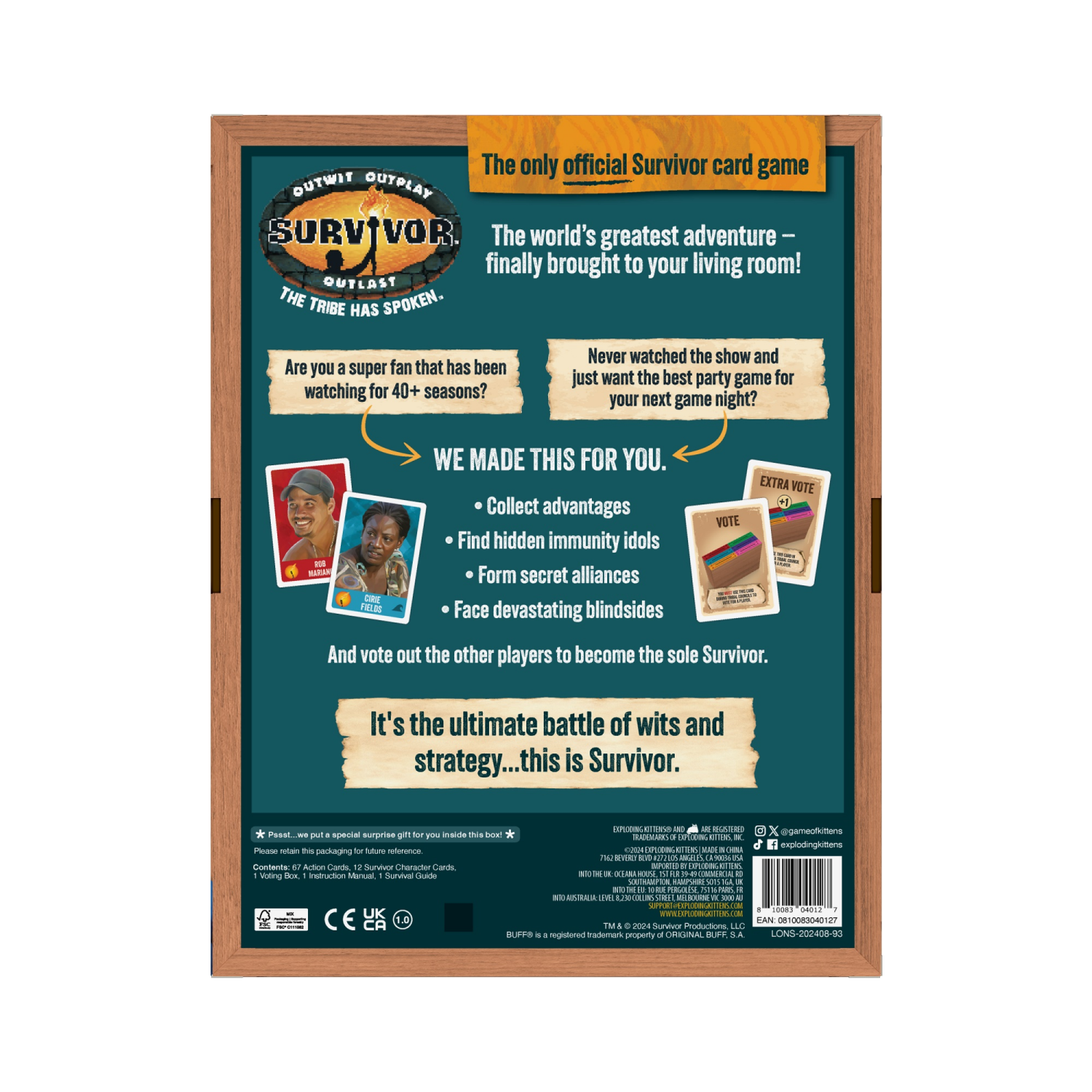 slide 2 of 3, Exploding Kittens Survivor: The Tribe Has Spoken Board Game, 1 ct