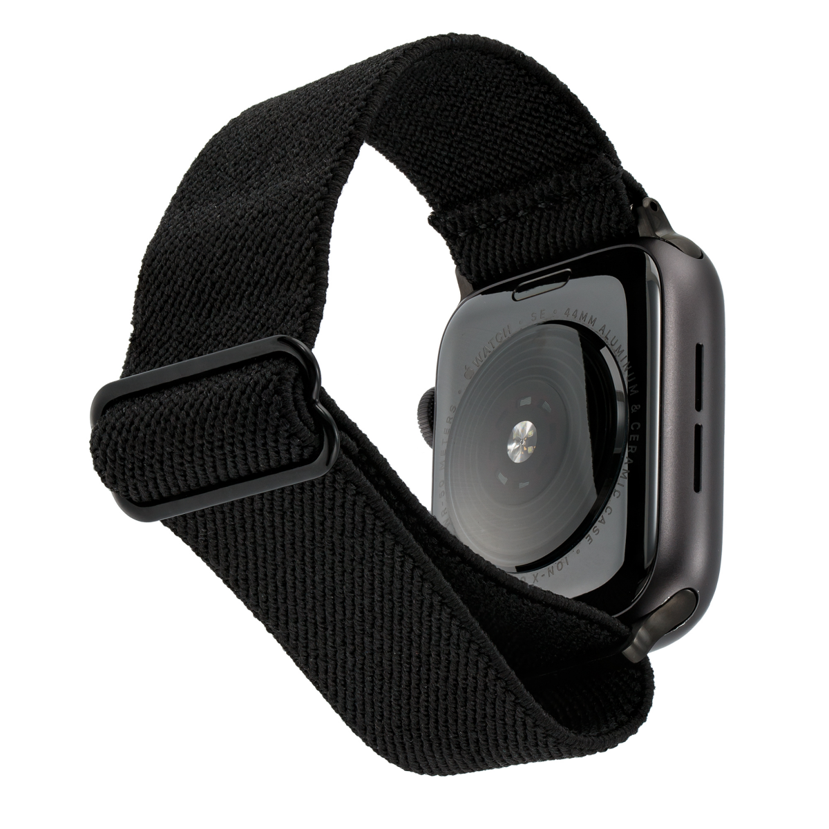 slide 9 of 9, WITHit Apple Watch 38/40/41MM Black Elastic Woven Band w/ slider, 1 ct