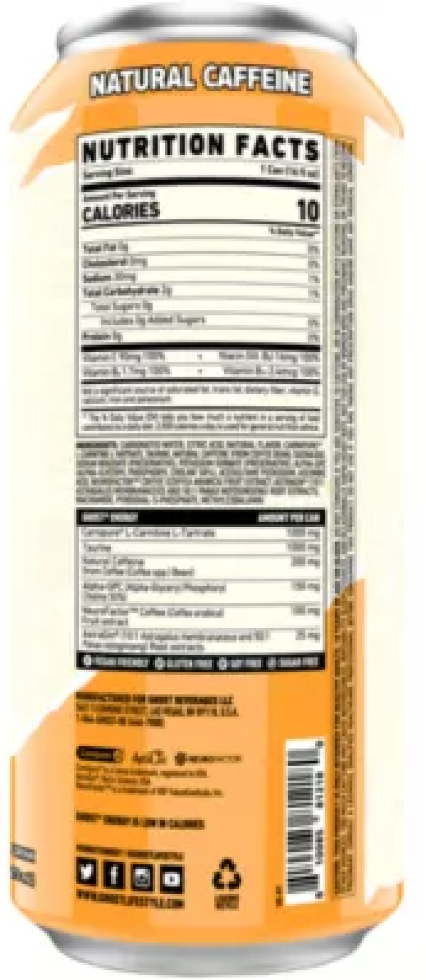 slide 2 of 2, Ghost Zero Sugar Energy Drink, Orange Cream, 16 fl oz can, 16 oz