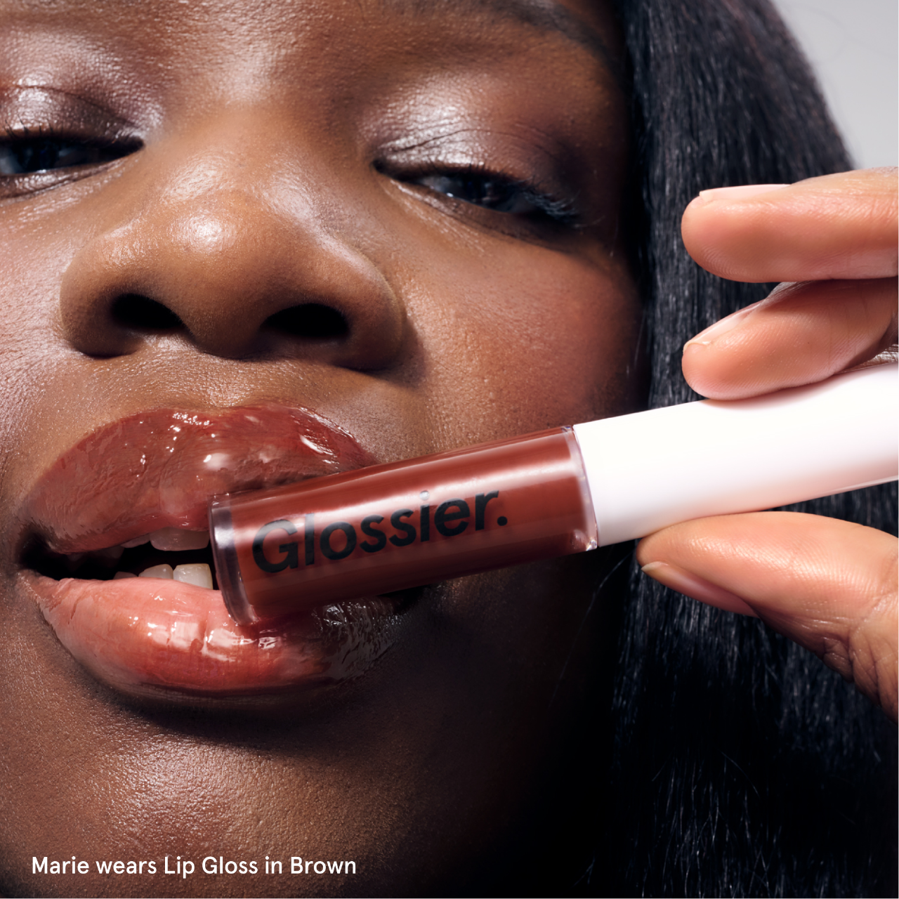 slide 2 of 8, Glossier Glassy High-Shine Lip Gloss Chocolate, 0.14 oz / 4.2 ml