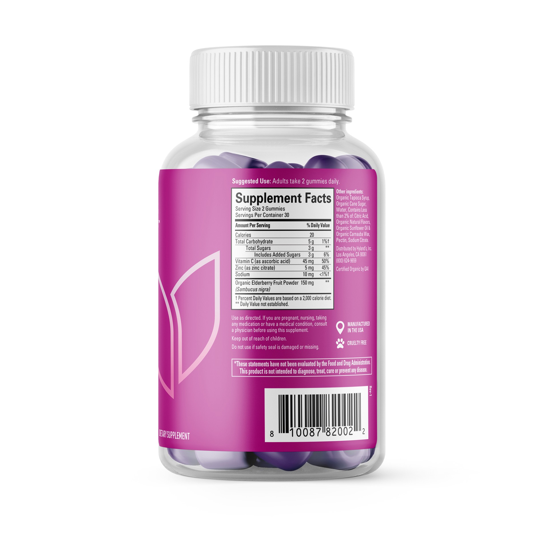 slide 2 of 5, Hyland's Naturals Organic Elderberry Plus Gummies, immune support supplement, 60 ct