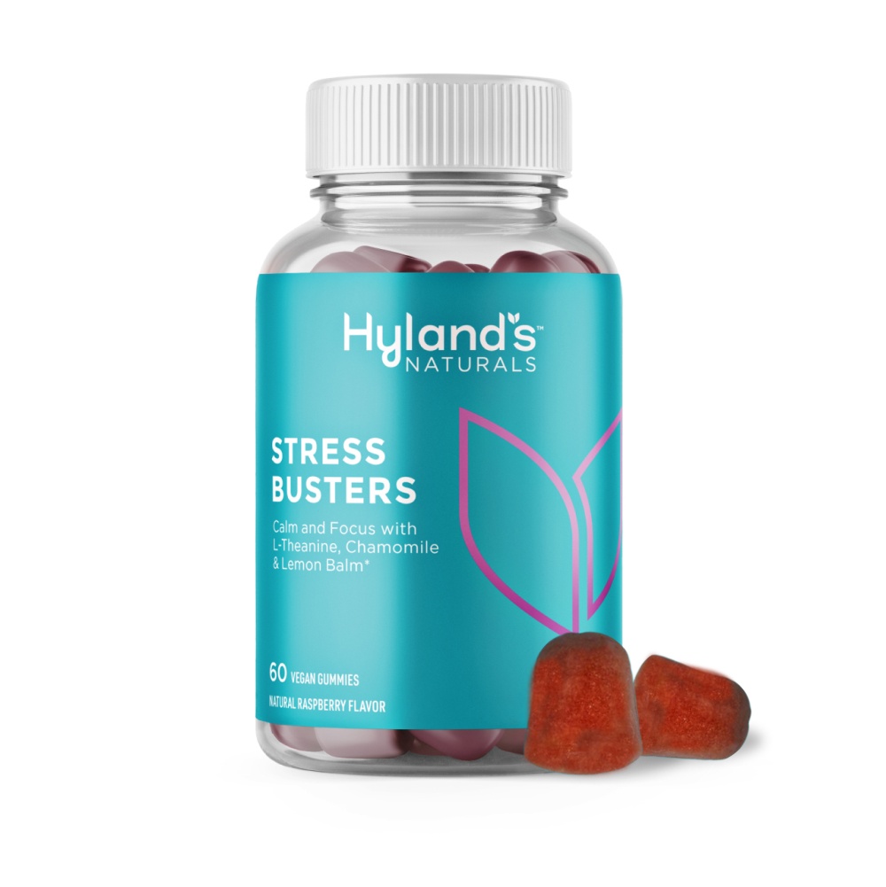 slide 1 of 5, Hyland's Naturals Stress Busters Gummies, stress relief supplement, 60 ct