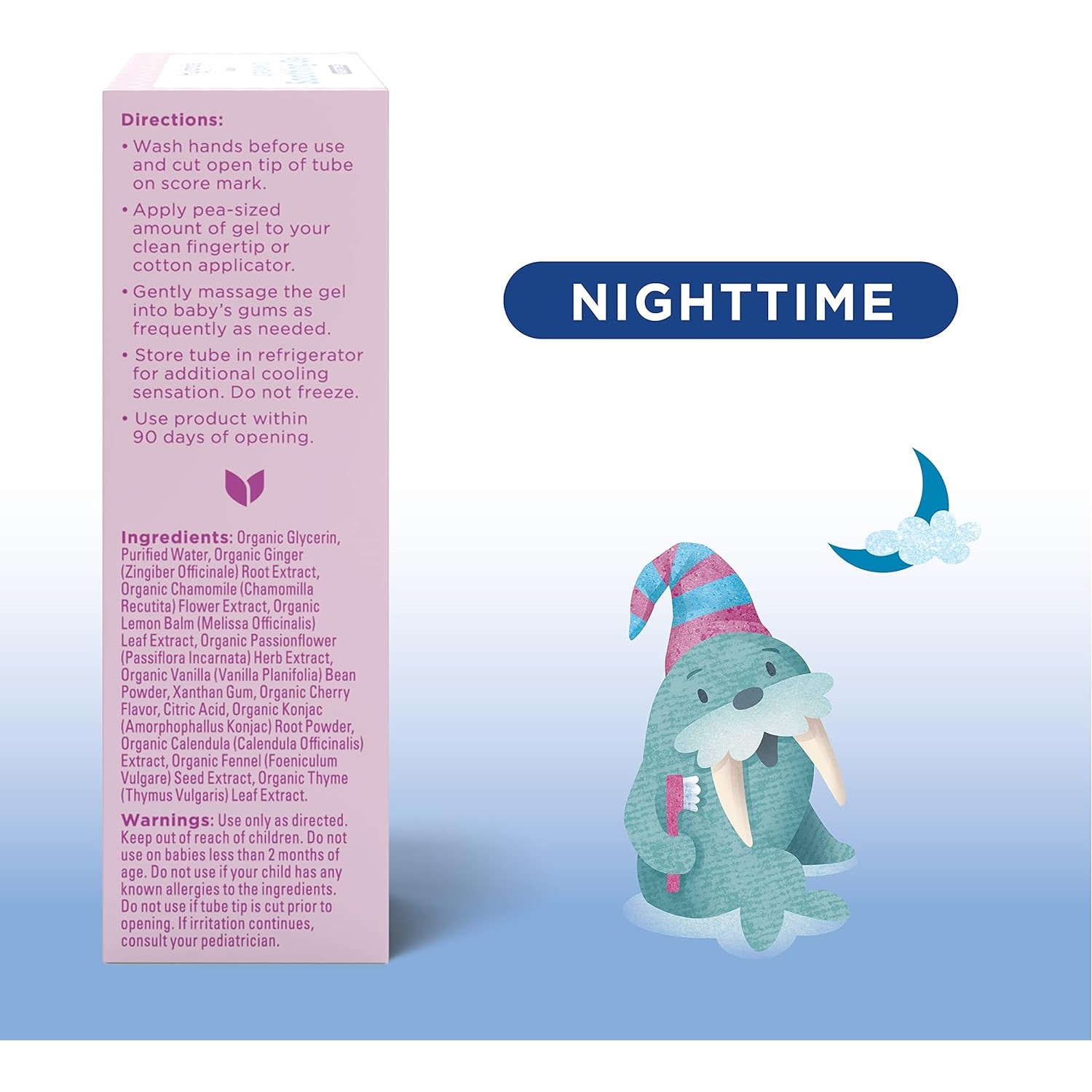 slide 6 of 8, Hyland's Naturals Baby Organic 2+ Months Daytime/Nighttime Cherry Flavor Soothing Gel Combo Pack 2 - 0.53 oz Tubes, 2 ct