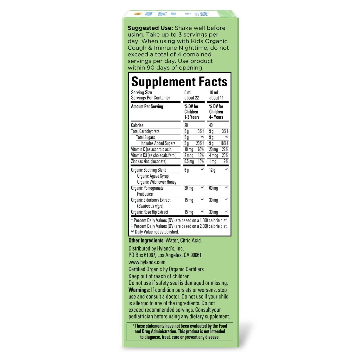 slide 2 of 6, Hyland's Naturals Kids Organic Cough & Immune Day, 4 Oz, 4 oz