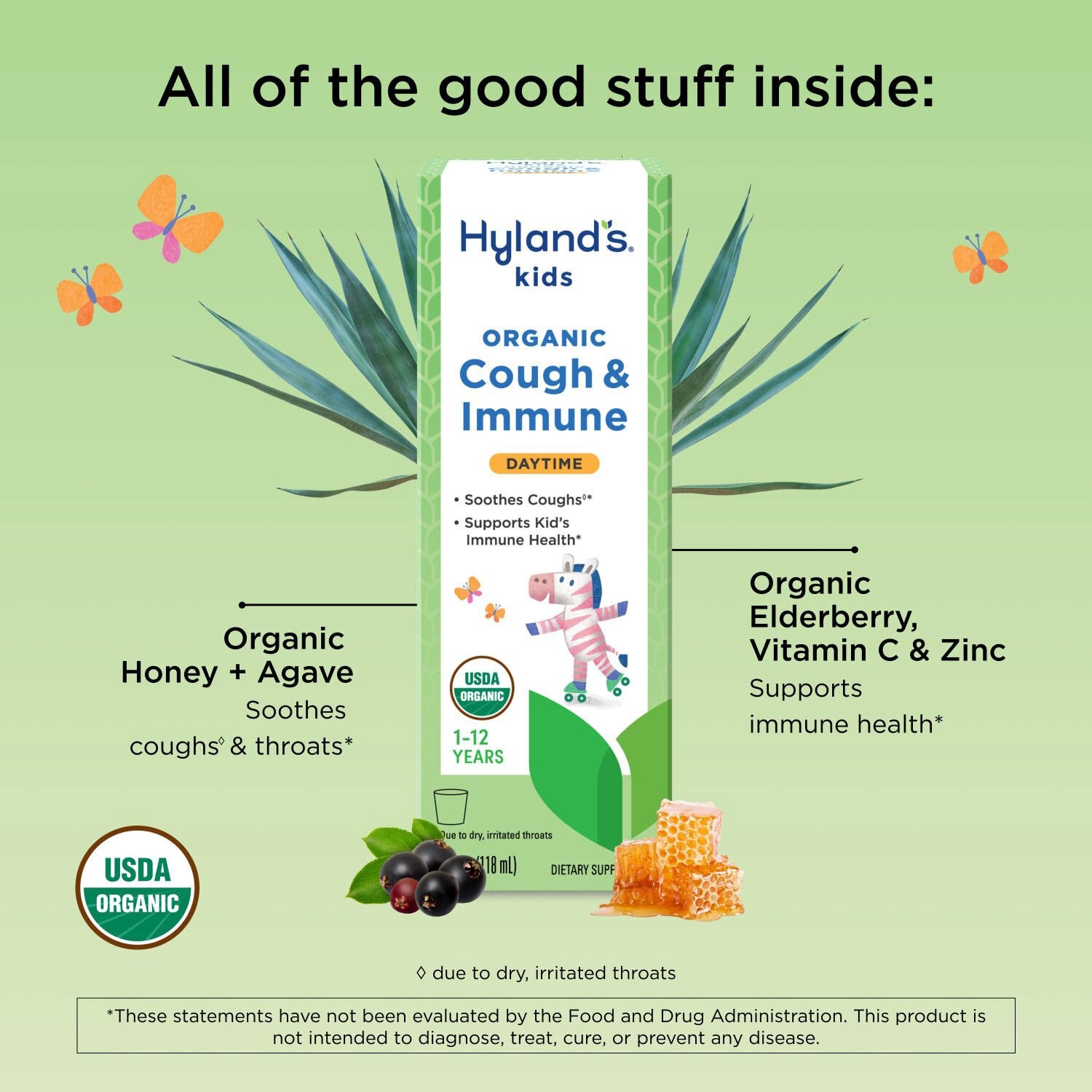 slide 6 of 6, Hyland's Naturals Kids Organic Cough & Immune Day, 4 Oz, 4 oz