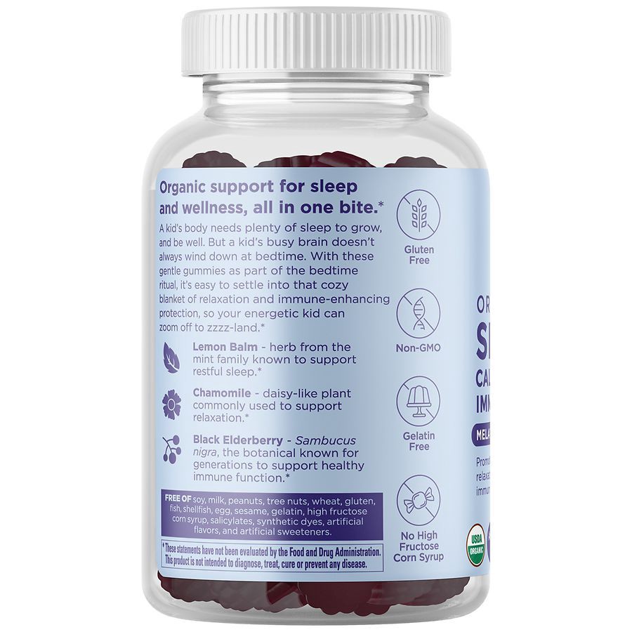 slide 3 of 3, Hyland's Naturals Kids Organic Calm + Immunity Mixed Berry Flavor Sleep 60 Vegan Gummies, 60 ct