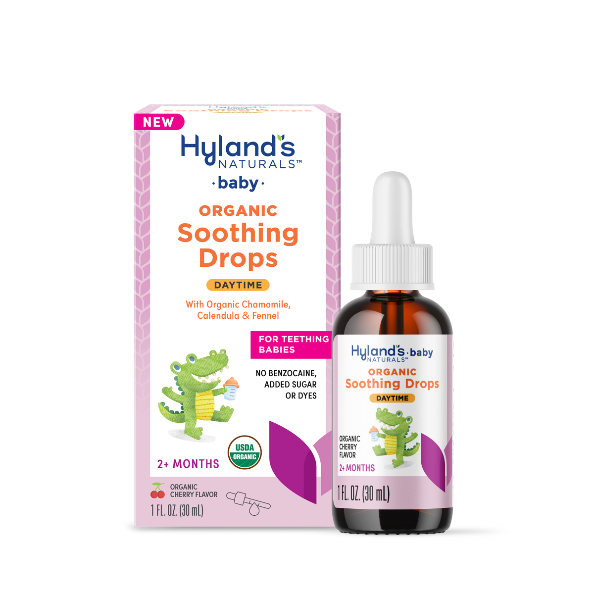 slide 7 of 7, Hyland's Naturals Baby Organic Soothing Drops Daytime -Cherry, 1 oz