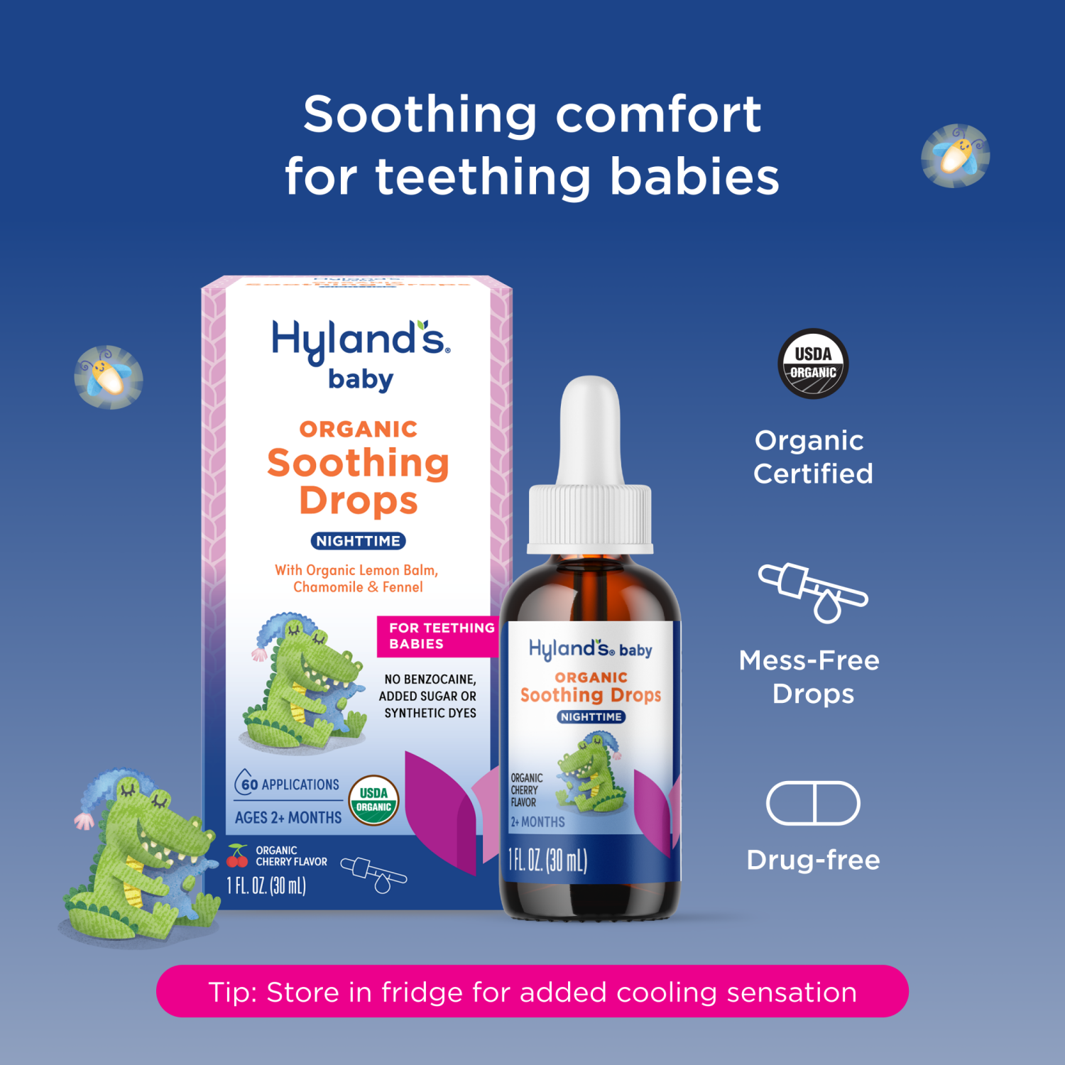 slide 5 of 7, Hyland's Naturals Baby Organic Soothing Drops Nighttime - Cherry, 1 oz