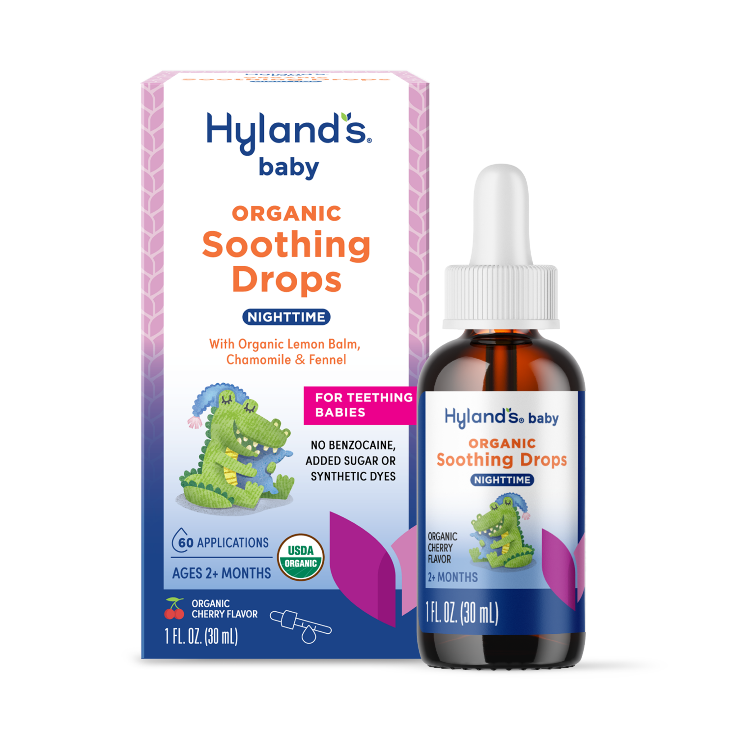 slide 1 of 7, Hyland's Naturals Baby Organic Soothing Drops Nighttime - Cherry, 1 oz