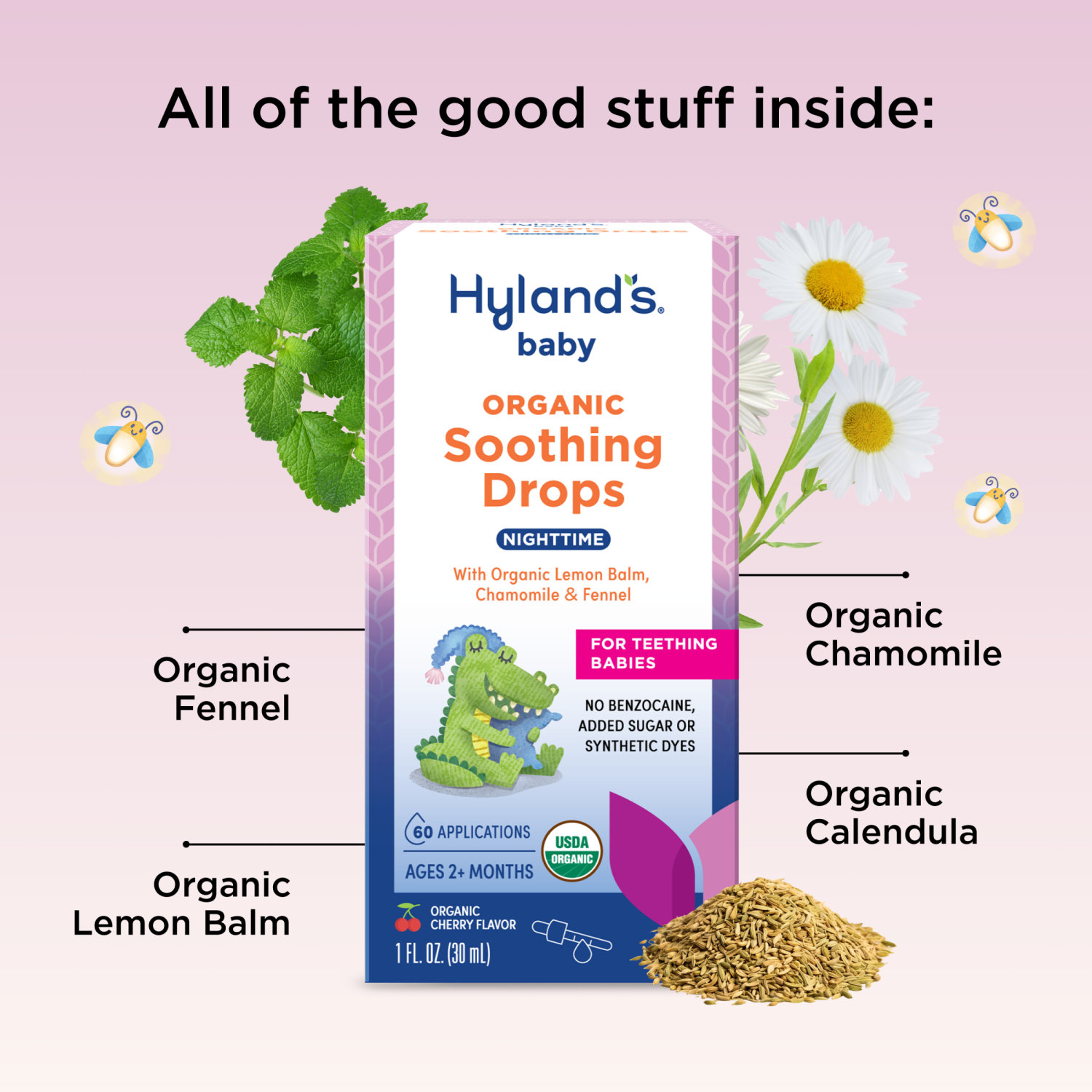 slide 6 of 7, Hyland's Naturals Baby Organic Soothing Drops Nighttime - Cherry, 1 oz