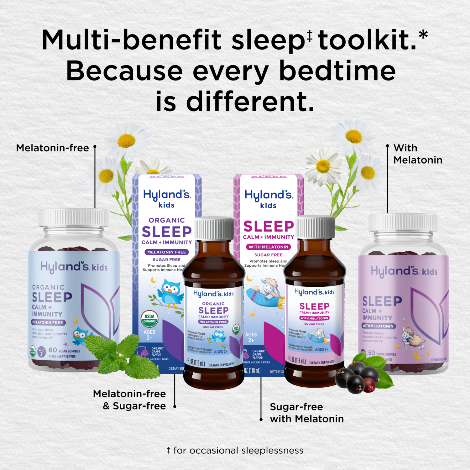 slide 4 of 7, Hyland's Naturals Sugar Free Ages 2+ Kids Organic Grape Flavor Sleep with Melatonin 4 fl oz, 4 fl oz