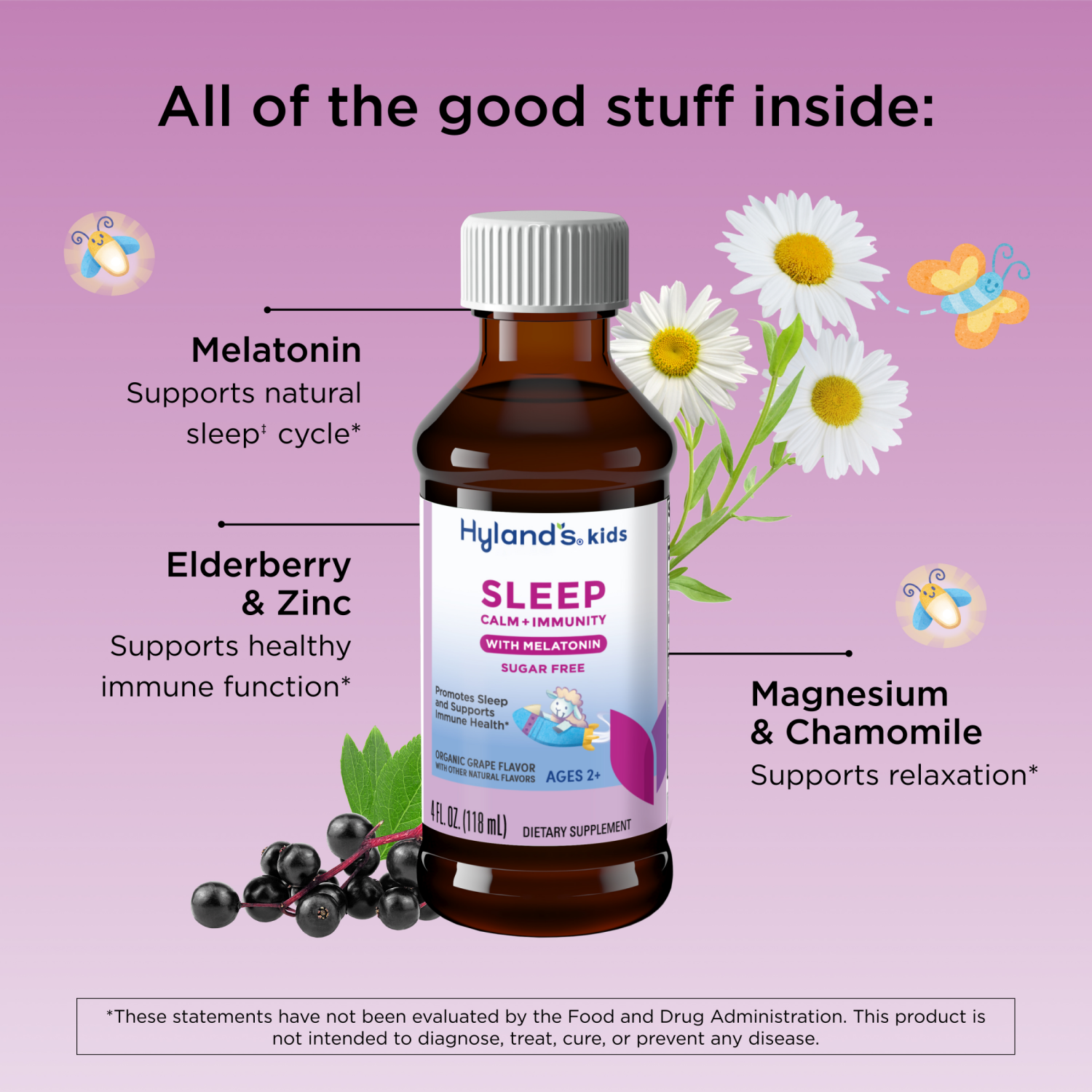 slide 6 of 7, Hyland's Naturals Sugar Free Ages 2+ Kids Organic Grape Flavor Sleep with Melatonin 4 fl oz, 4 fl oz