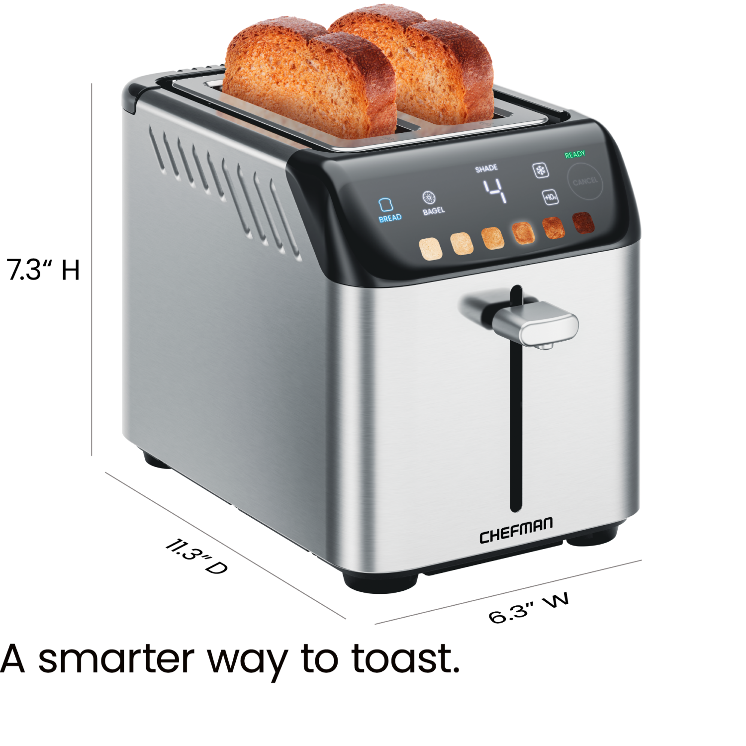 slide 3 of 6, Chefman 2-Slice Digital Toaster, 1 ct