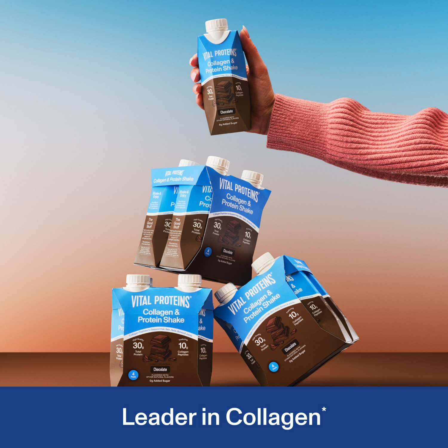 slide 3 of 6, Vital Proteins Collagen & Protein Chocolate Shake, 11 FL OZ, 4 pack, 4 ct; 11 fl oz
