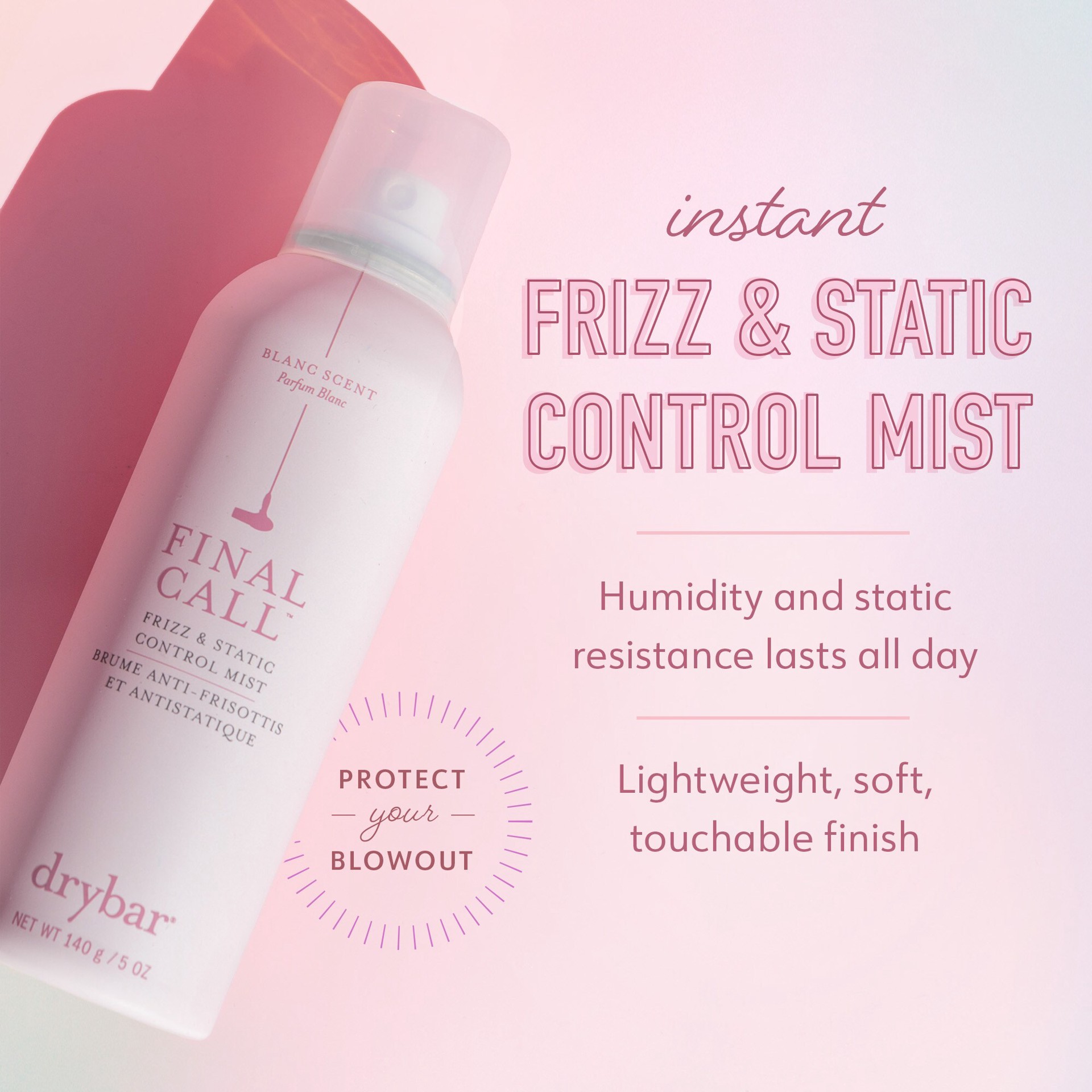 slide 9 of 10, Drybar Final Call Humidity & Static Control Hair Spray 5 oz / 140 mL, 5 oz; 140 ml