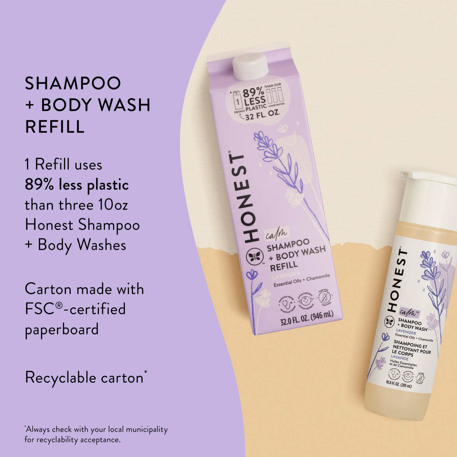 slide 7 of 7, The Honest Company Calm Shampoo + Body Wash Refill - Lavender - 32 fl oz, 32 fl oz