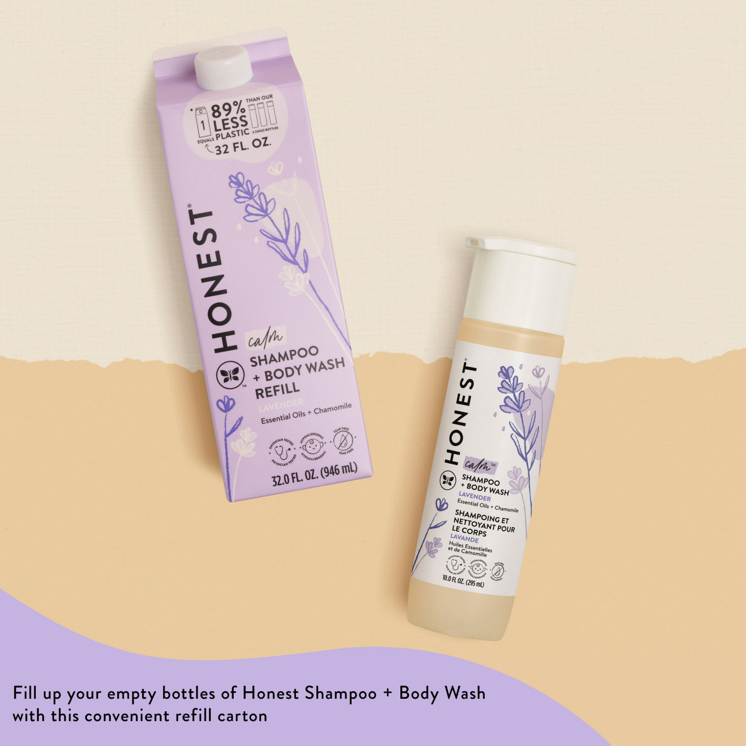 slide 6 of 7, The Honest Company Calm Shampoo + Body Wash Refill - Lavender - 32 fl oz, 32 fl oz