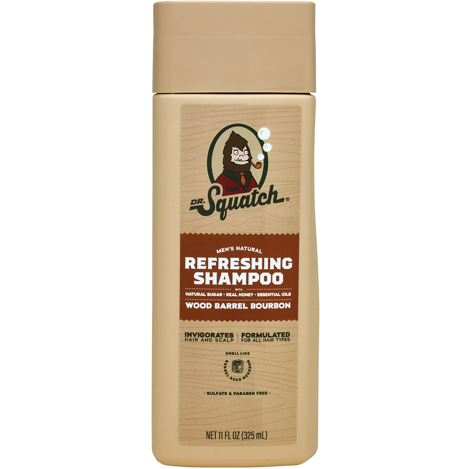slide 1 of 1, Dr. Squatch Men's Natural Refreshing Wood Barrel Bourbon Shampoo 11 fl oz, 11 fl oz