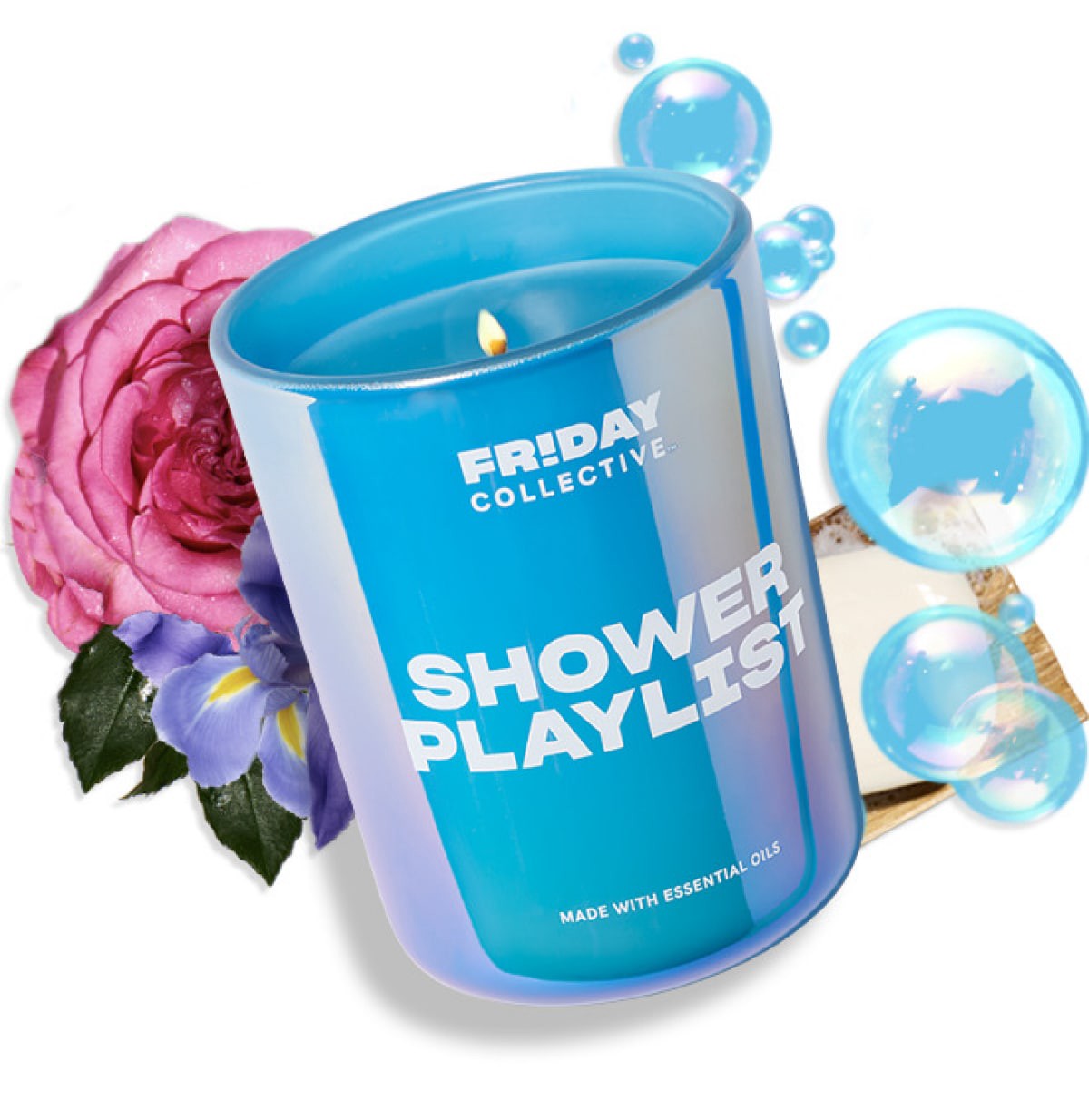 slide 1 of 17, FRIDAY COLLECTIVE Fr!day Collective Shower Playlist Candle, 8 oz