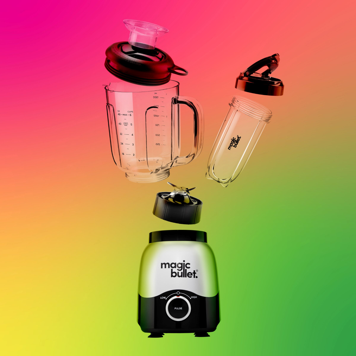 slide 2 of 2, magic bullet 2-Speed Countertop Blender Combo Silver MBF50200, 1 ct