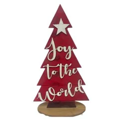 Blue Orange Pottery Joy To The World Wood Christmas Tree