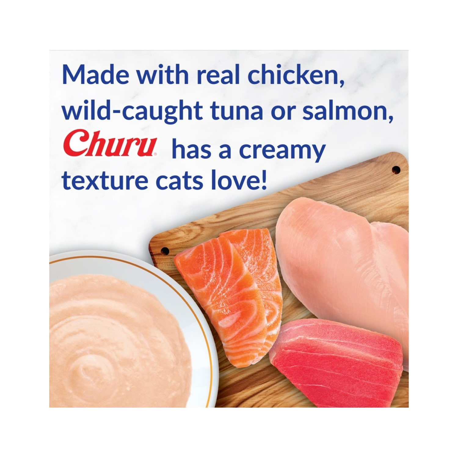 slide 5 of 8, Inaba Churu Cat Treats, Grain-Free Lickable Creamy Purée with Vitamin E, 0.5 Ounces per Tube, 100 Tubes Total, Tuna Variety, 100 ct