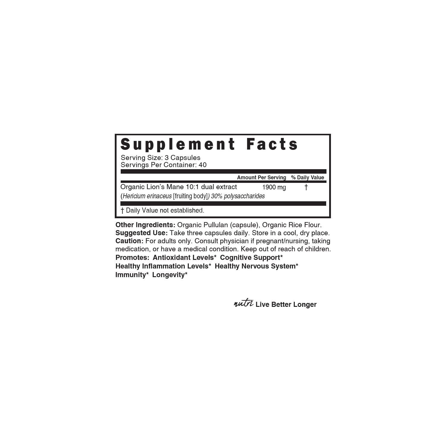 slide 3 of 3, Nutri Lions Mane 2100Mg Caps, 120 ct