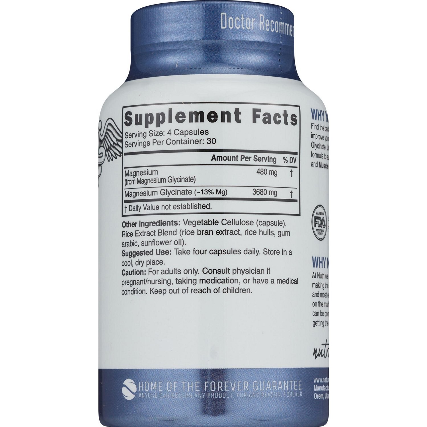 slide 3 of 3, Nutri Magnesium Glycinate, 480 Mg Capsules, 120 Ct, 120 ct