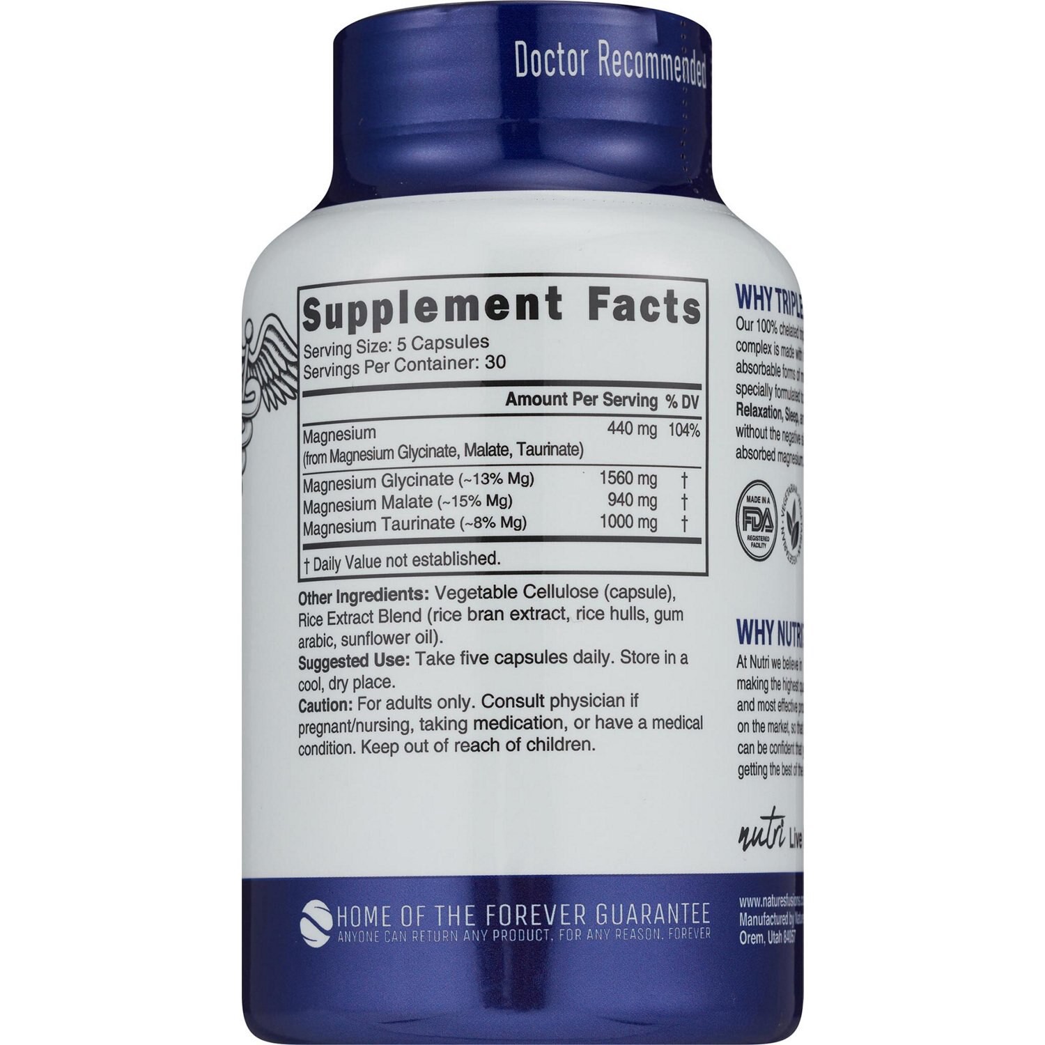 slide 3 of 3, Nutri Triple Magnesium, 440 Mg Capsules, 150 Ct, 150 ct