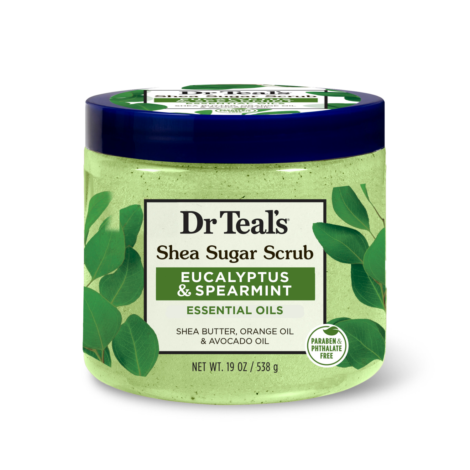 slide 1 of 2, Dr. Teal's Shea Sugar Body Scrub with Eucalyptus and Spearmint Essential Oils, 19 oz, 19 oz