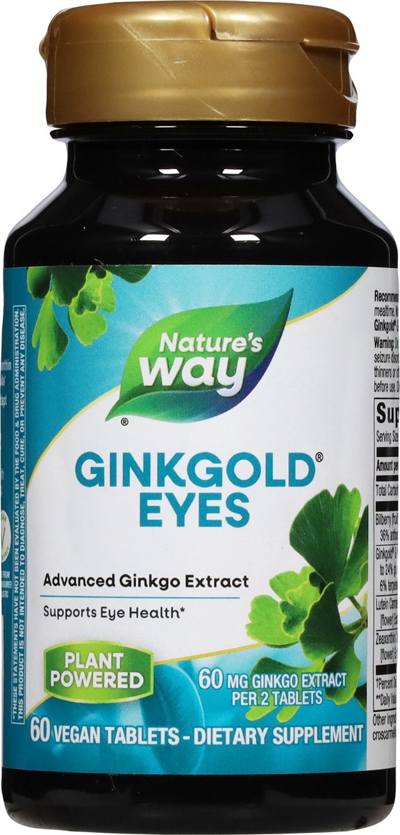 slide 3 of 13, Nature's Way Eye Health Ginkgold Eyes 60 Vegan Tablets, 60 mg