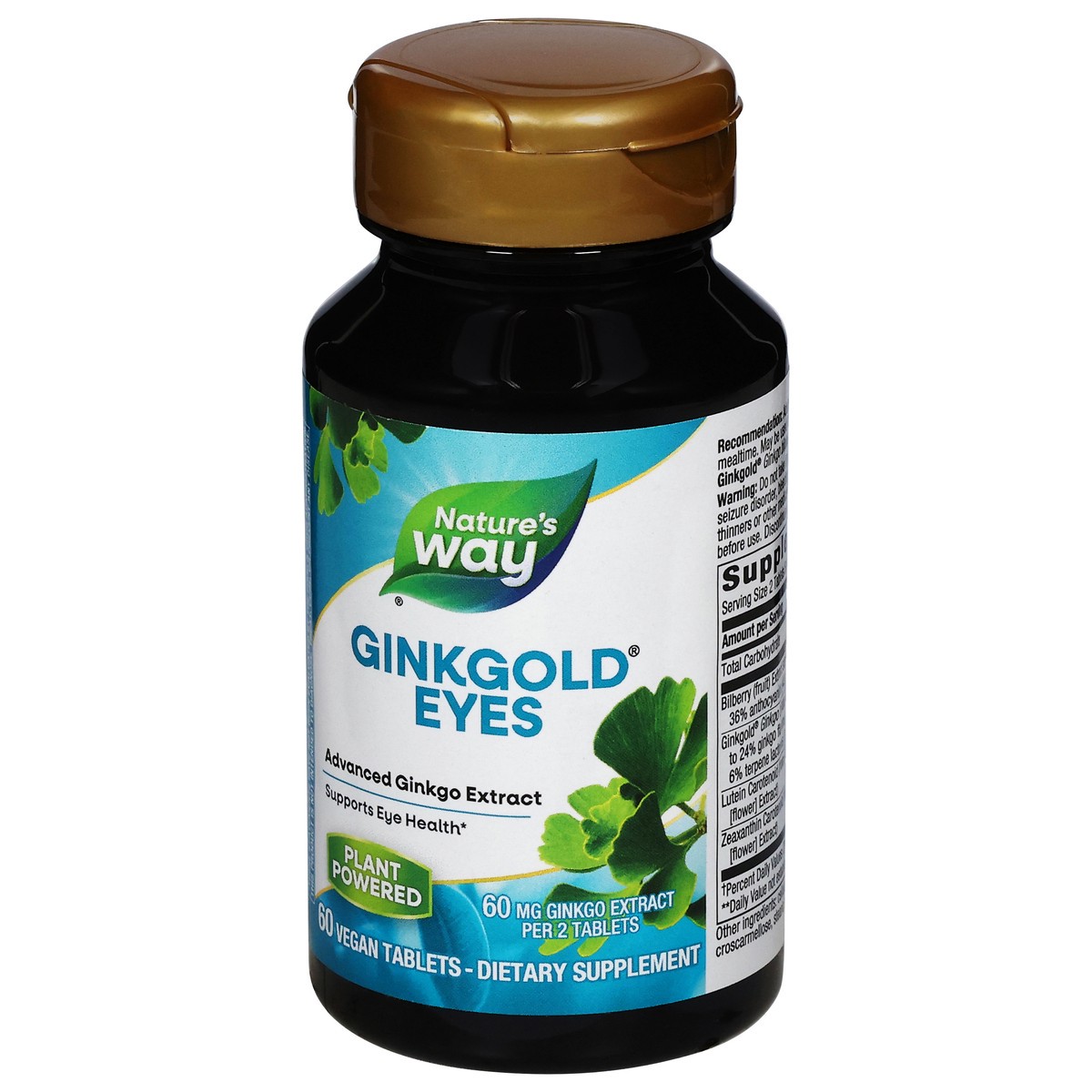 slide 4 of 13, Nature's Way Eye Health Ginkgold Eyes 60 Vegan Tablets, 60 mg