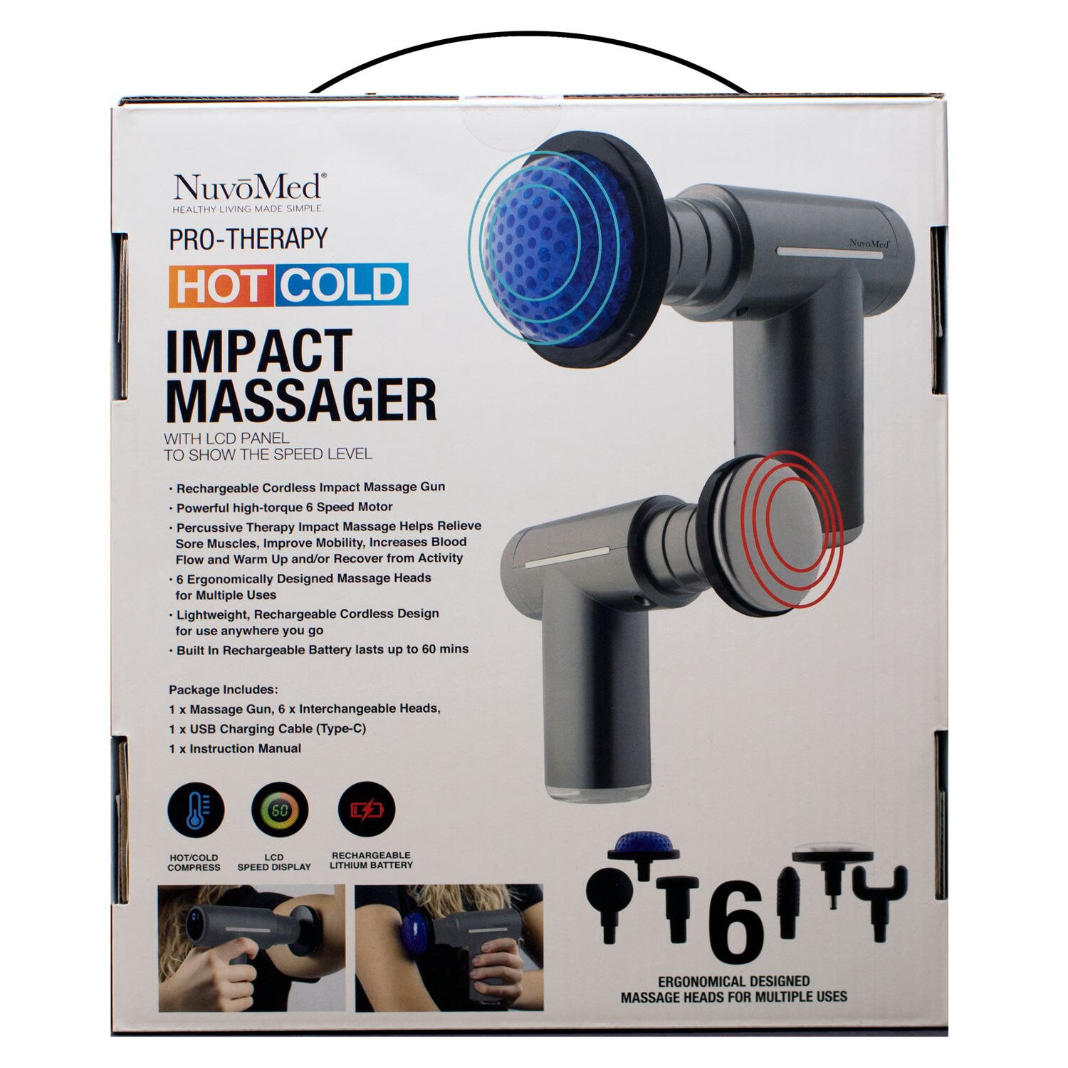 slide 5 of 5, NuvoMed Pro Therapy Hot And Cold Massager With Lcd Display, 1 ct