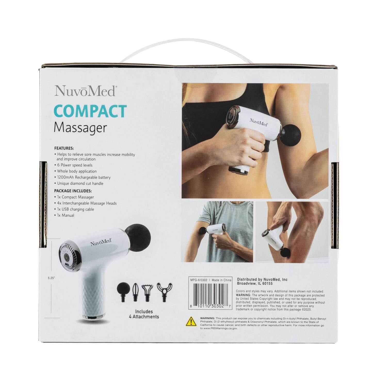 slide 4 of 4, Nuvomed Compact Massager, 1 ct
