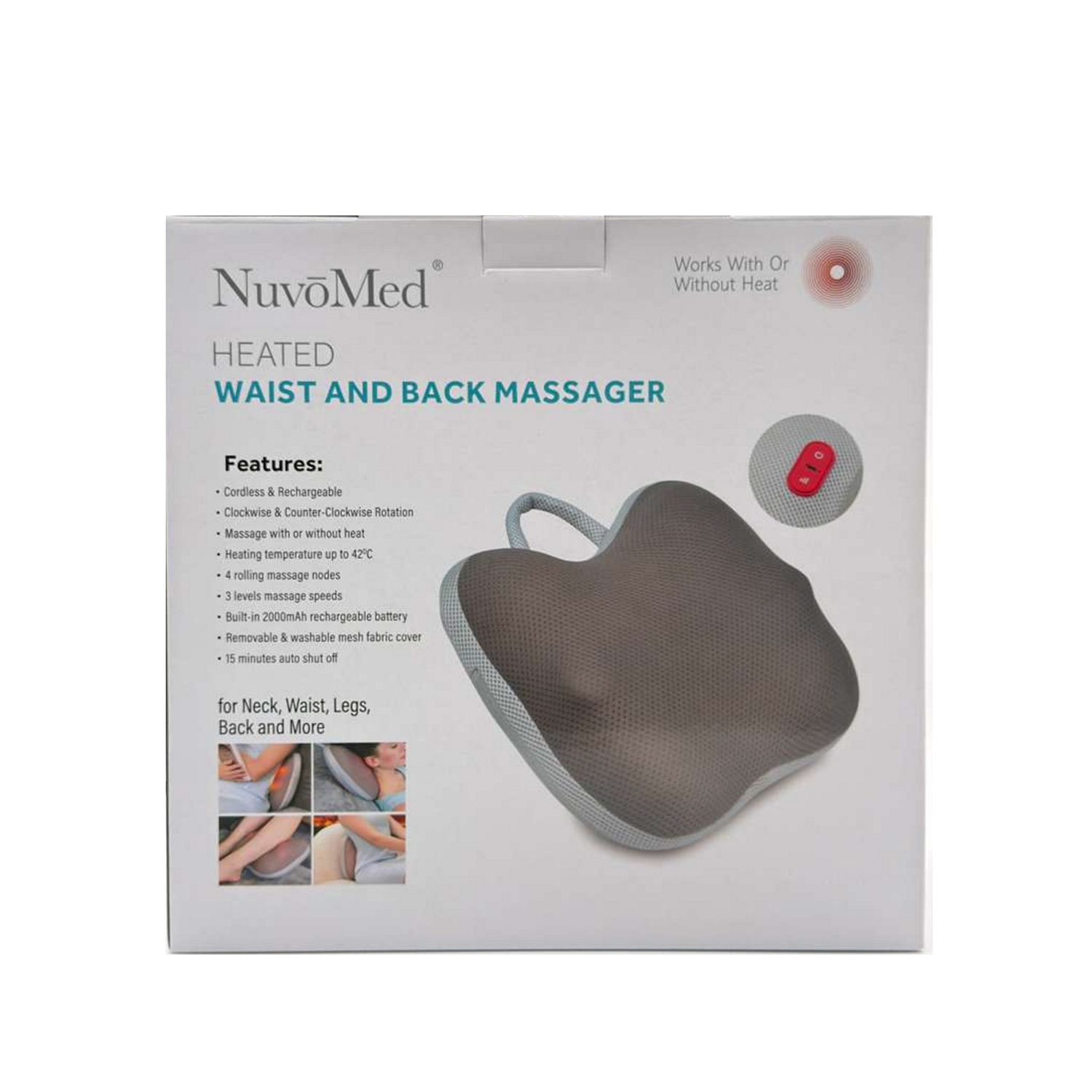 slide 3 of 3, Nuvomed Heated Waist And Back Massager, 1 ct