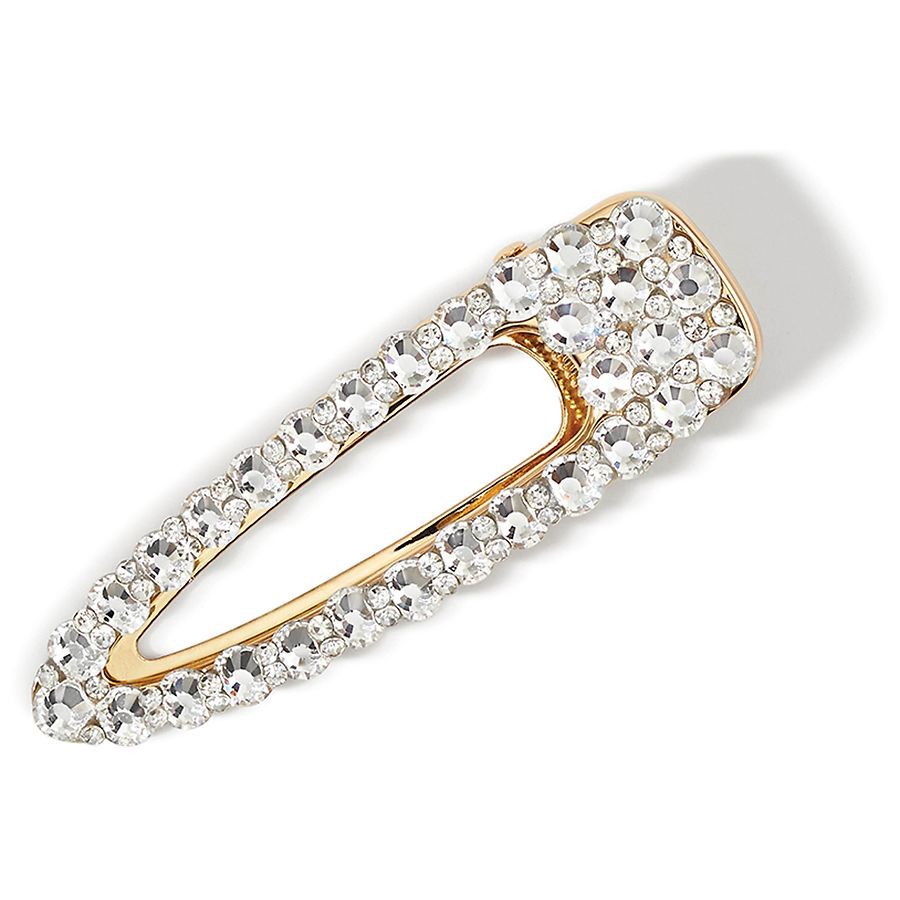 slide 2 of 3, Kitsch Gold Open Shape Metal Rhinestone Hair Clip Large 1 ea, 1 ct