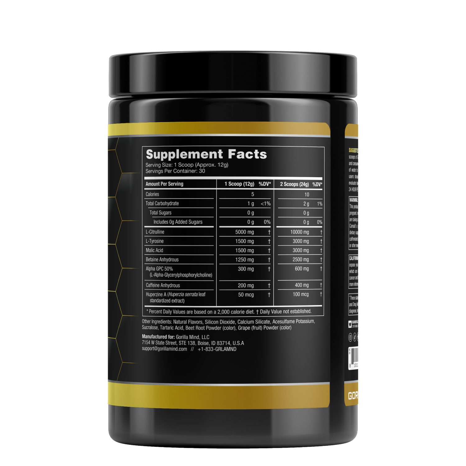 slide 3 of 3, Gorilla Mode Base Preworkout Cherry Blackout 30 Servings, 1 ct