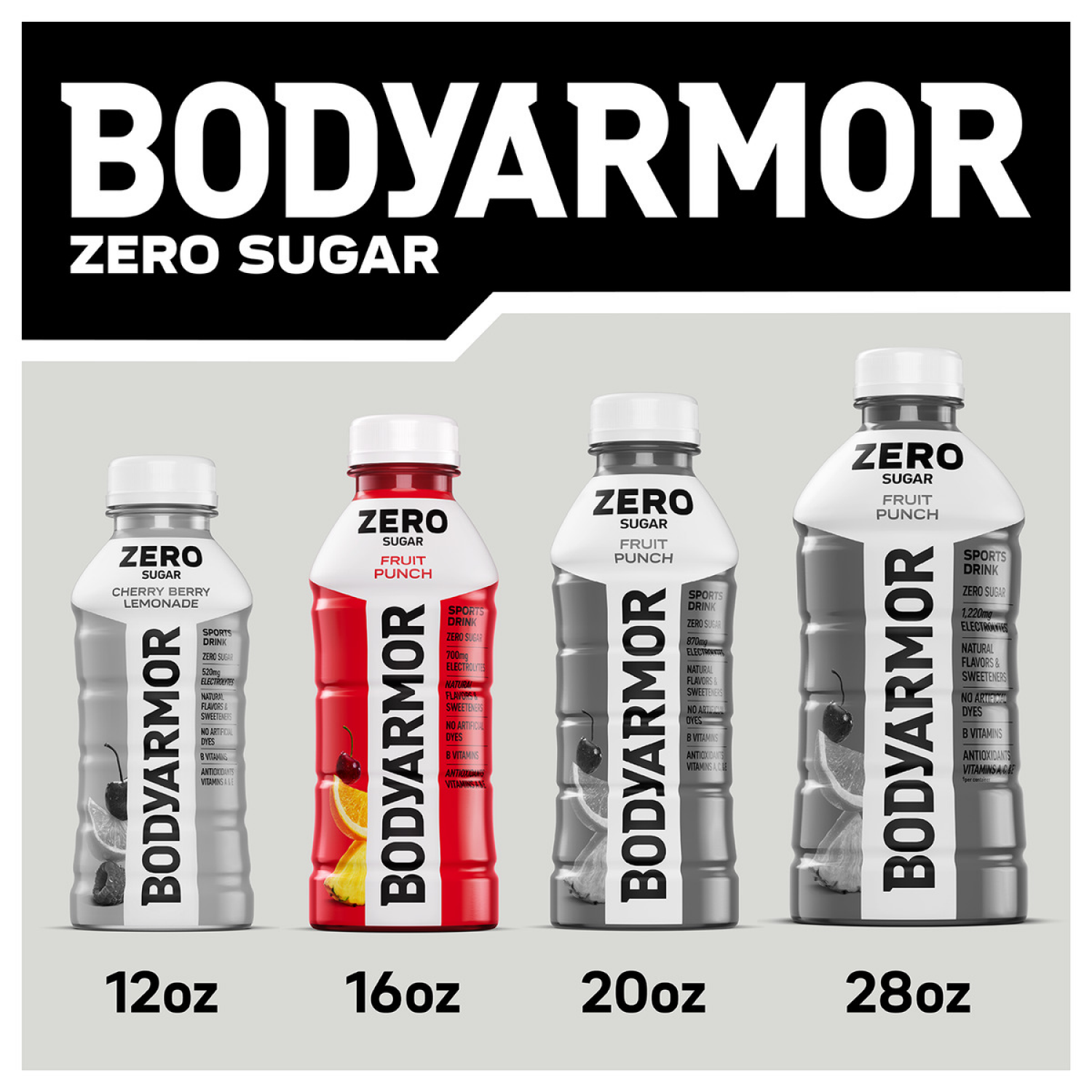 slide 3 of 5, BODYARMOR Zero Sugar Cherry Lime Electrolyte Sports Drink, 16 fl oz Bottle, 16 fl oz