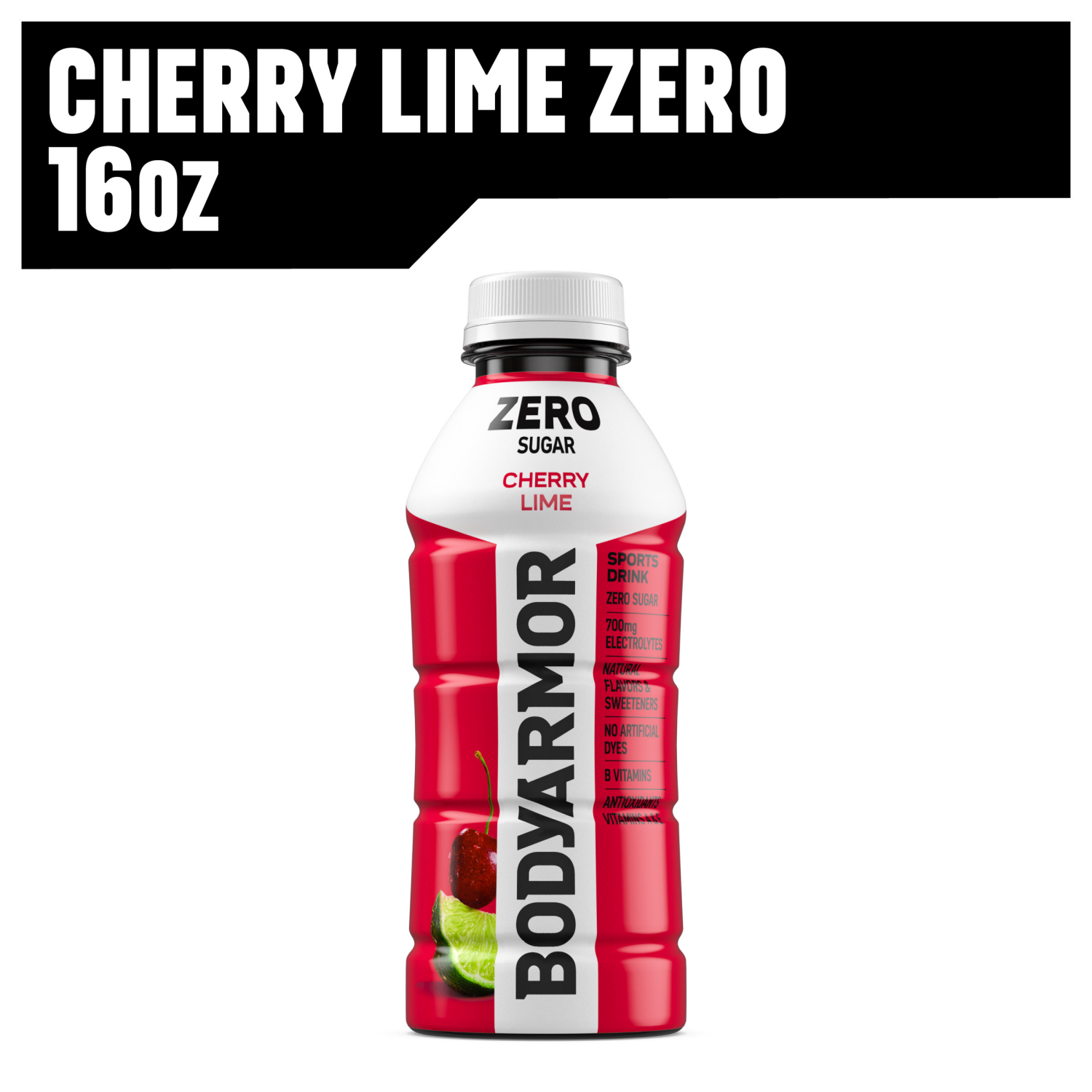 slide 1 of 6, BODYARMOR Zero Sugar Cherry Lime Electrolyte Sports Drink, 16 fl oz Bottle, 16 fl oz