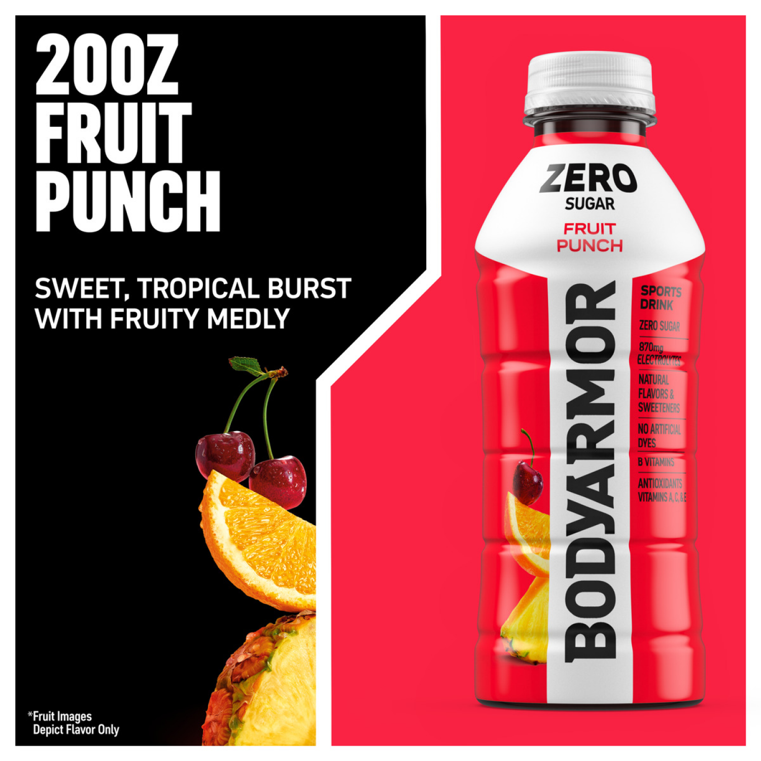 slide 6 of 6, BODYARMOR Zero Sugar Fruit Punch Bottles, 20 fl oz, 6 Pack, 6 ct
